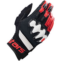 Alpinestars Halo Leather Gloves - Black / White / Bright Red