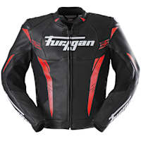 Furygan Pro One Leather Jacket - Black / Red / White