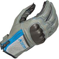 Klim Induction Leather Gloves - Cool Grey / Electric Blue Lemonade