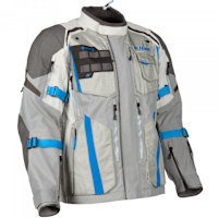 Klim Badlands Pro Gore-Tex Textile Jacket - Cool Gray / Electric Blue Lemonade