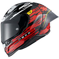 Nexx X.R3R Carbon - Glitch Racer Red / White