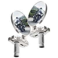Oxford Bar End Mirrors - Silver