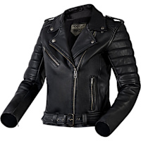 Ozone Classic Ramones Modern Ladies Leather Jacket - Black