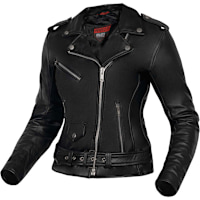 Ozone Classic Ramones Ladies Leather Jacket - Black
