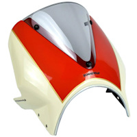 Pyramid Fly Screen New England White / Intense Orange - Triumph Bonneville T100 (16>)