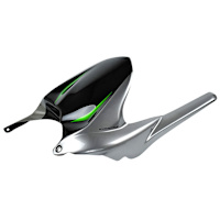 Pyramid Hugger Metallic Grey / Diablo Black / Emerald Green - Kawasaki Ninja H2 SX