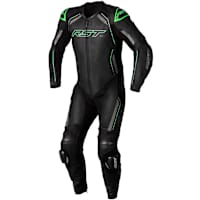 RST S1 CE One Piece Leather Suit - Black / Grey / Neon Green 