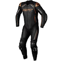 RST S1 CE One Piece Leather Suit - Black / Grey / Neon Orange