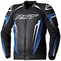 RST Tractech Evo 5 CE Leather Jacket - Blue / Black / White 